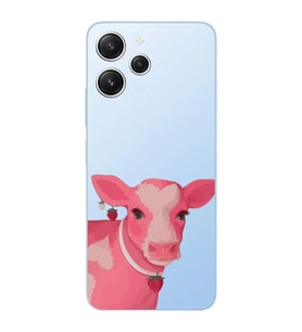 Xiaomi Redmi 12 Uyumlu Uyumlu Sevimli İnek Tasarımlı Şeffaf Telefon Kılıfı