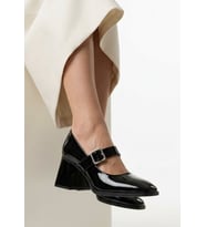 Velsy Siyah Rugan Topuklu Ayakkabı