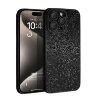 Microsonic Apple iPhone 16 Pro Kılıf Bling Rhinestones Siyah (Siyah)