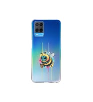Oppo A54 4G ile uyumlu Splash arı tasarımlı şeffaf silikon kılıf