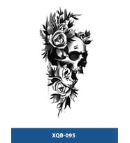 XQB-095 ORTA BOY KURUKAFA GÜL DESEN GEÇİCİ DÖVME-TATTO
