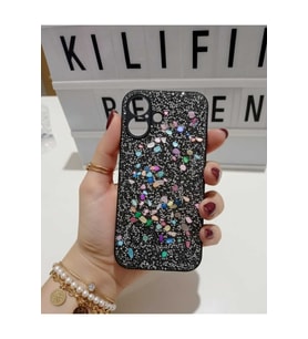 İphone 16 Taşlı Simli Kılıf Modeli
