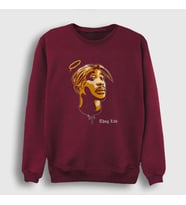 Presmono Unisex Bordo Angel Tupac Shakur Sweatshirt 45604tt (Bordo)