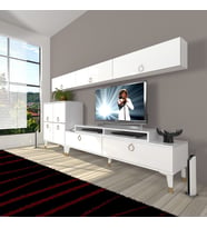 Decoraktiv Ekoflex 8 Mdf Gold Tv Ünitesi Tv Sehpası - Parlak Beyaz