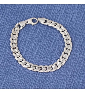 925 Ayar Gümüş 0,9 x 12 mm Zincir Bileklik, Desenli