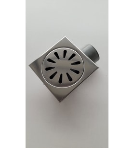 DUŞ YER SÜZGECİ METAL KAPAKLI KOKU ÖNLEYİCİLİ YANDAN ÇIKIŞLI 10X10CM