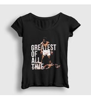 Presmono Kadın Siyah Goat Muhammed Ali T-Shirt 230178tt