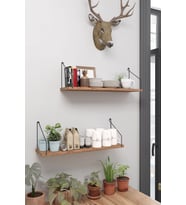 Duvar Rafı Kitaplık Mutfak Banyo Yaşam Alanı 20 X 70 Cm 2 Adet Atlantik Çam Siyah Kollu