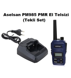 Aselsan PM985 12Km Açık Alan Mesafeli Pmr El Telsizi (Tekli Set) (Siyah)