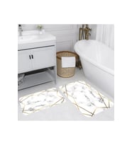 Rovigo Home Dijital Baskılı 2'li Banyo paspas Takımı RVG5097 (Beyaz)