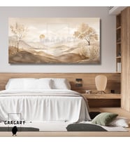 Panoramik Kanvas Tablo Soft Dağlar Kuşlar ve Orman Manzara