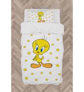 MEKTA HOME BEBEK VE ÇOCUK ODASI Seksekli Sarı Yıldız Desenli Nevresim Takımı