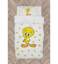 MEKTA HOME BEBEK VE ÇOCUK ODASI Seksekli Sarı Yıldız Desenli Nevresim Takımı