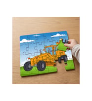 Turuncu Traktör Tasarımlı 24 Parça Ahşap Çocuk Puzzle MPK1216
