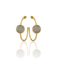 Kadir Jewellery 22 Ayar Altın Kaplama Kadın Taşlı Küpe -El İşçiliği Ve Hipoalerjenik Küpe