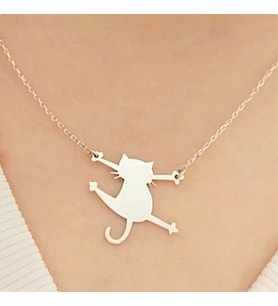 Kadın Kedi Model 925 Ayar Gümüş Kolye (14 Şubat Sevgililer Günü Hediyesi) 97524687521