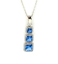 Sky Diamond Blue Creative Sapphire 925 ayar Gümüş Lüks Kolye