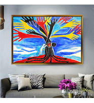 Altın Çerçeveli dekoratif tablo a1996 (Gold)