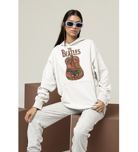The Beatles Müzik Grubu Baskılı Unisex Oversize Hoodie