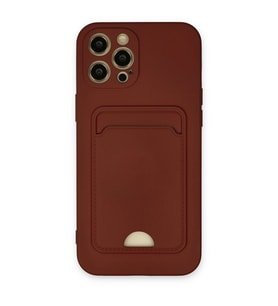 iPhone 12 Pro Max Kılıf Kelvin Kartvizitli Silikon - Bordo