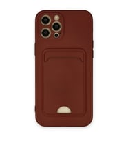 iPhone 12 Pro Max Kılıf Kelvin Kartvizitli Silikon - Bordo
