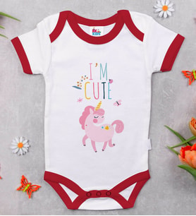 BK Kids I'm Cute Tasarımlı Kırmızı Bebek Body Zıbın-1