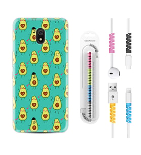 Xiaomi Redmi 8A 8 Pro 9C 9T 10C 11T Pro Kılıf Kablo Koruma Spiral Silikon Oynayan Avokadolar 1770