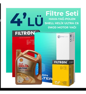 Filtron Nissan Qashqai 1.5 Hybrid Filtre Bakım Seti Shell Motor Yağlı (2022-2025) 4 Lü