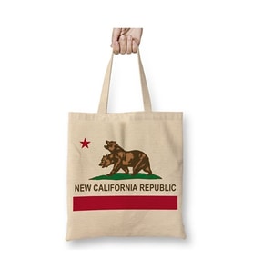 Fallout New California Republic Beyaz Bez Çanta Uzun Saplı Alışveriş Çantası Plaj Çantası