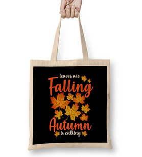 Cute & Funny Leaves Are Falling Autumn Is Calling Bez Çanta Uzun Saplı