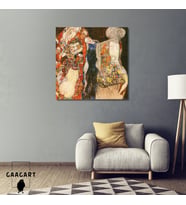 Kare Kanvas Tablo Ünlü Eserler Gustav Klimt The Bride 1918