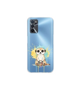 Oppo A16 ile Uyumlu Splash Mirket Tasarımlı Şeffaf Silikon Kılıf