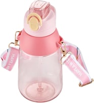 Vagonlife Taşıma Askılı Pipetli 800 ml Çocuk Su Matarası Sticker Hediyeli Pembe