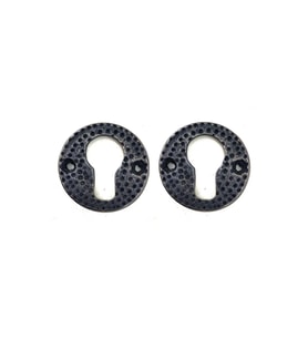 Antika Tarz Dekoratif Pirinç Oda Kilit Rozeti - 49mm, Oksit