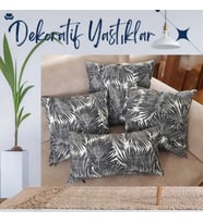 Çift Tarafı Baskılı Dekoratif Modern Kırlent Kılıfı Ve Silikon Dolgulu Iç Yastık