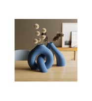 Alvera Interlocking Vazo – 3D Baskı Iç Içe Geçen Dekoratif Vazo-Mavi