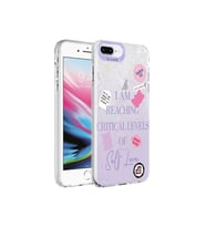 Apple iPhone 8 Plus Uyumlu Kılıf Mermer Desenli Zore Marbello Kapak (Mor)