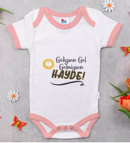 BK Kids Geliysen Gel Tasarımlı Pembe Bebek Body Zıbın-1