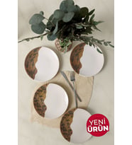 Keramika Terra Leaf Ege Pasta Tabağı 20 Cm 4 Adet 22878-79 (Çok Renkli)