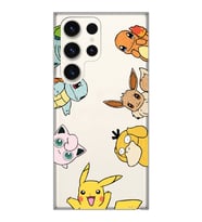 Samsung Galaxy S23 ULTRA Uyumlu Pokemon Tüm Karakterler Tasarımlı Şeffaf Telefon Kılıfı