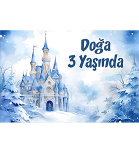 Kış ve Orman Temalı Doğum Günü Afişi 70x100 cm