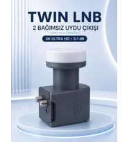 Ku Band Twin Lnb Çift Çıkış 4k Ultra Hd Destekli 0.1 Db Uydu Anten Lnb