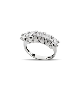 Starlight Diamond Pırlanta Montür Mikro Taşlı Minimal  Tasarım 925 Ayar Gümüş Kadın Beştaş Yüzük (Gri-Beyaz)