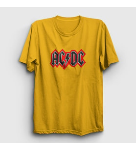 Presmono Unisex Sarı Red Black AC/DC T-Shirt 6551tt (Sarı)