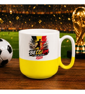 BK Gift Belçika Taraftar Temalı 2026 Dünya Kupası Tasarımlı Sarı Joyful Kupa Bardak