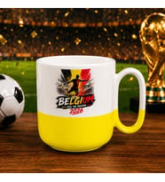 BK Gift Belçika Taraftar Temalı 2026 Dünya Kupası Tasarımlı Sarı Joyful Kupa Bardak