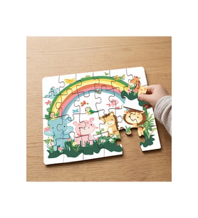 Hayvanlar Alemi Tasarımlı 24 Parça Ahşap Çocuk Puzzle MPK0341