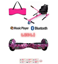 Elektrikli Kaykay Scooter Akıllı Denge Hoverboard + HoverKart + Çanta FULL LEDLİ EXTREM92 PAKET D13