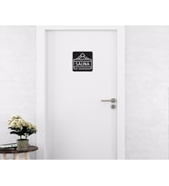 BK Home Sauna Kapı Yönlendirme Levhası-2 (Siyah)