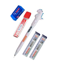 Işıklı Dinazor Uçlu Kalem Seti Pembe 0.7 mm 1 Paket Dinazor Başlıklı Versatil Kalem Süslü Silikonlu Hediyelik Kalem